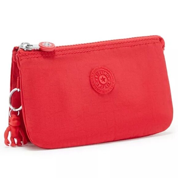 NWT Kipling Creativity red nylon pouch or wristlet or cosmetic bag with monkey ♥ - Picture 1 of 16